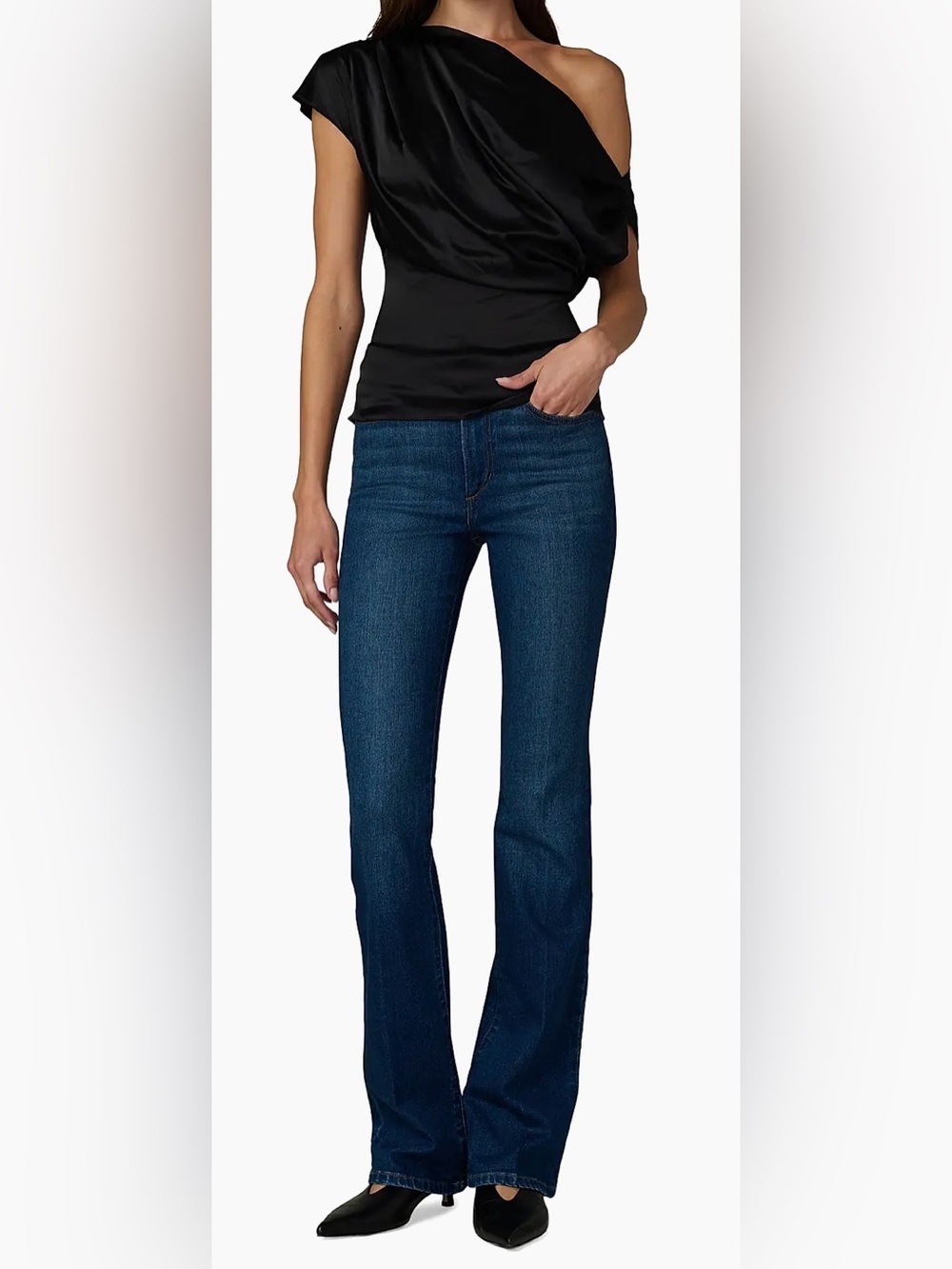 Joes Jean Mid Rise Dark Wash Denim Flare Jeans Bootcut Size 28